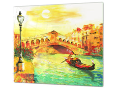 UNIQUE Tempered GLASS Kitchen Board 60D05A: Venice 1