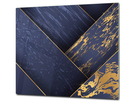 TEMPERED GLASS CHOPPING BOARD – Glass Cutting Board and Worktop Saver – Worktop protector; MEASURES: SINGLE: 60 x 52 cm (23,62” x 20,47”); DOUBLE: 30 x 52 cm (11,81” x 20,47”); D30 Decorative Surfaces Series: Luxury blue panels