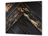 TEMPERED GLASS CHOPPING BOARD – Glass Cutting Board and Worktop Saver – Worktop protector; MEASURES: SINGLE: 60 x 52 cm (23,62” x 20,47”); DOUBLE: 30 x 52 cm (11,81” x 20,47”); D30 Decorative Surfaces Series: Luxury black panels