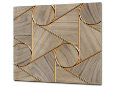 TEMPERED GLASS CHOPPING BOARD – Glass Cutting Board and Worktop Saver – Worktop protector; MEASURES: SINGLE: 60 x 52 cm (23,62” x 20,47”); DOUBLE: 30 x 52 cm (11,81” x 20,47”); D30 Decorative Surfaces Series: Circles and triangles