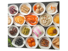 Tempered GLASS Cutting Board 60D16: Seafood 1