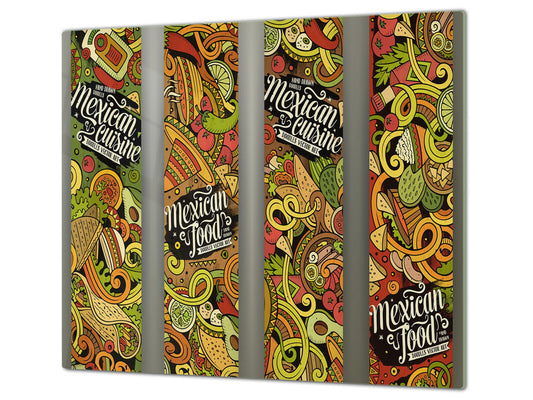 Tempered GLASS Cutting Board 60D16: Mexic food