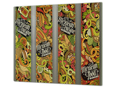 Tempered GLASS Cutting Board 60D16: Mexic food