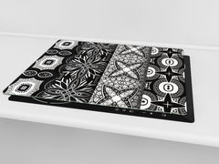 Glass stove top 60D21: Black & White Pattern 2