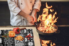 Glass stove top 60D21: Black & White Pattern 2