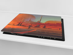 Glass Cutting Board and Worktop Saver 60D12: Desert city