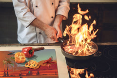 Glass Cutting Board and Worktop Saver 60D12: Desert city