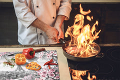 UNIQUE Tempered GLASS Kitchen Board 60D05A: Paris 1