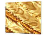 Tempered GLASS Cutting Board – Worktop saver and Pastry Board – Glass Kitchen Board; MEASURES: SINGLE: 60 x 52 cm (23,62” x 20,47”); DOUBLE: 30 x 52 cm (11,81” x 20,47”); D28 Golden Waves Series: Luxury fabric 2