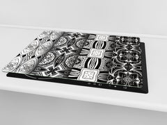 Glass stove top 60D21: Black & White Pattern