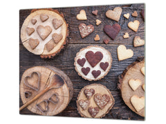 TEMPERED GLASS CHOPPING BOARD 60D13: Cookies hearts