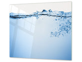 CUTTING BOARD and Cooktop Cover - Impact & Shatter Resistant Glass D02 Water Series: Water 4