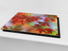 Tempered GLASS Kitchen Board – Impact & Scratch Resistant; D08 Nature Series: Leaves 12