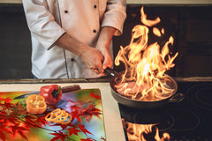 Tempered GLASS Kitchen Board – Impact & Scratch Resistant; D08 Nature Series: Leaves 12