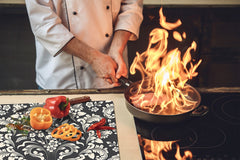 Glass Kitchen Board 60D20: Flower texture