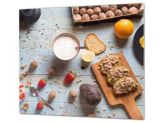 Tempered GLASS Cutting Board 60D16: Breakfast 1
