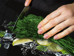 Arbeitsplattenschoner und Nudelbrett 60D02: Zitrone mit Minze