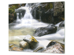 Tempered GLASS Kitchen Board – Impact & Scratch Resistant; D08 Nature Series: Waterfall 1