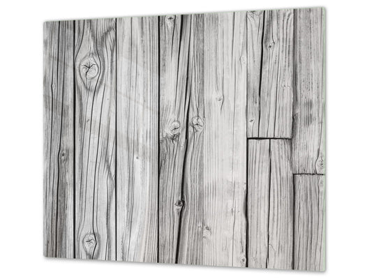 Planche à découper en verre trempé et couvre-cuisinièr; D10A Série Textures A: Bois 19