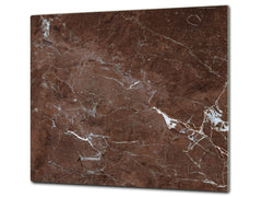 Chopping Board - Induction Cooktop Cover - Glass Cutting Board D22 Marbles 2 Series: Polished brown stone