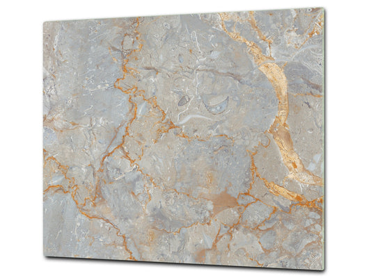 Chopping Board - Induction Cooktop Cover - Glass Cutting Board D22 Marbles 2 Series: Natural breccia marble