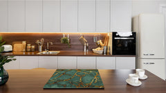 Chopping Board - Induction Cooktop Cover D21 Marbles 1 Series: Swirls of marble