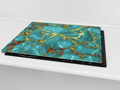 Chopping Board - Induction Cooktop Cover D21 Marbles 1 Series: Rippled marble surface