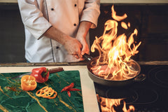 CUTTING BOARD and Cooktop Cover - Impact & Shatter Resistant Glass D21 Marbles 1 Series: Green marble with golden veins 2