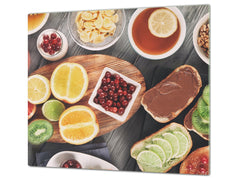 Tempered GLASS Cutting Board 60D16: Fruit Breakfast