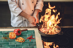 KITCHEN BOARD & Induction Cooktop Cover – Glass Pastry Board D25 Textures and tiles 1 Series: Green vintage ceramic tiles 2