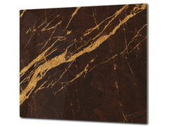 Chopping Board - Induction Cooktop Cover - Glass Cutting Board D22 Marbles 2 Series: Abstract brown