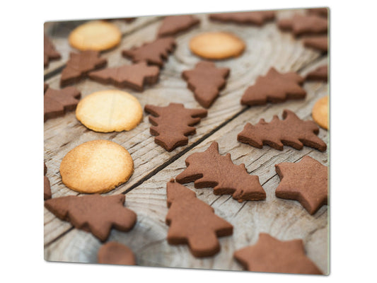 TEMPERED GLASS CHOPPING BOARD 60D13: Christmas tree cookies