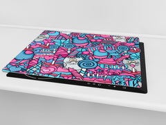 TEMPERED GLASS CHOPPING BOARD 60D13: Cat birthday cake