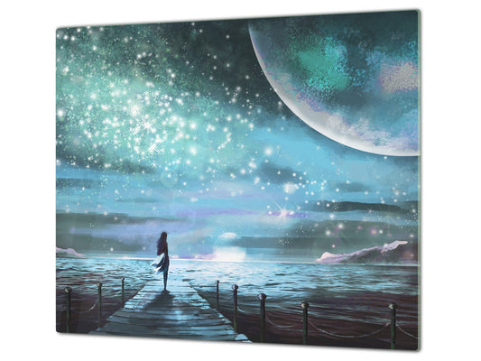 Glass Pastry Board 60D18: Moonlit night