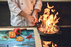 Glass Pastry Board 60D18: Moonlit night