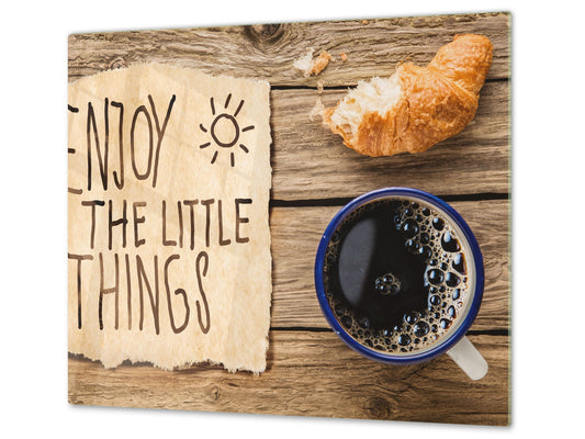 Kochplattenabdeckung Stove Cover und Schneideplatten D05 Coffee Series: Inscription 2