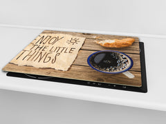 KITCHEN BOARD & Induction Cooktop Cover D05 Coffee Series: Inscription 2