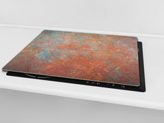 Tempered GLASS Kitchen Board – Impact & Scratch Resistant; D24 Rusted textures Series: Oxidized metal 2
