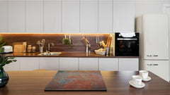 Tempered GLASS Kitchen Board – Impact & Scratch Resistant; D24 Rusted textures Series: Oxidized metal 2