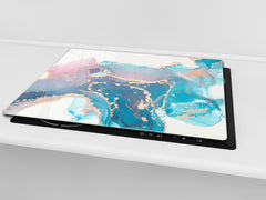 Chopping Board - Worktop saver and Pastry Board - Glass Cutting Board D23 Colourful abstractions: Abstract fluid art