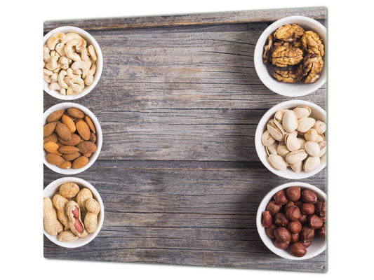 Tempered GLASS Cutting Board 60D16: Nuts