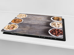 Tempered GLASS Cutting Board 60D16: Nuts