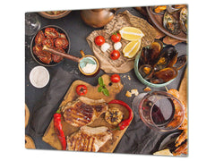 Tempered GLASS Cutting Board 60D16: Seafood 2