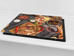 Tempered GLASS Cutting Board 60D16: Seafood 2