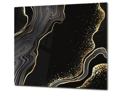 Chopping Board - Worktop saver and Pastry Board - Glass Cutting Board D23 Colourful abstractions: Glossy waves