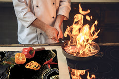 Chopping Board - Worktop saver and Pastry Board - Glass Cutting Board D23 Colourful abstractions: Glossy waves