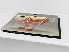 Chopping Board Set - Induction Cooktop Cover – Glass Cutting Board; MEASURES: SINGLE: 60 x 52 cm (23,62” x 20,47”); DOUBLE: 30 x 52 cm (11,81” x 20,47”); D33 Abstract Graphics Series: Imagination concept