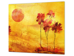 UNIQUE Tempered GLASS Kitchen Board 60D05A: Evening in the clearing 2