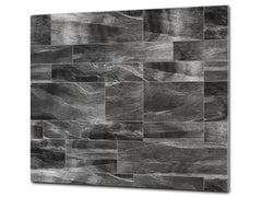 KITCHEN BOARD & Induction Cooktop Cover – Glass Pastry Board D25 Textures and tiles 1 Series: Dark grey marble tiles
