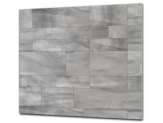 KITCHEN BOARD & Induction Cooktop Cover – Glass Pastry Board D25 Textures and tiles 1 Series: Grey irregularity 1